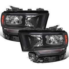 2019-2024 Ram 2500 3500 4500 5500 Halogen Headlights Pair Black