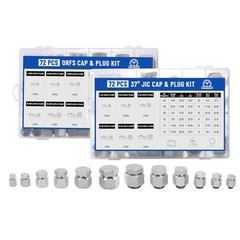 144 Piece JIC & ORFS Cap and Plug Kit Hose Tube & Pipe Fitting Set Hydraulic USA