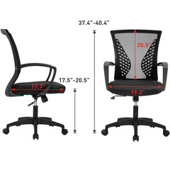 BestOffice Ergonomic Office Chair, Lumbar Support Adjustable Height with Armrest