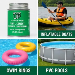 HOOK UP Vinyl Cement – Waterproof Pool Liner Repair Glue for Vinyl & PVC, Fast-D