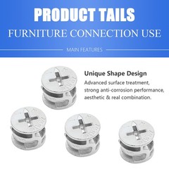 Litoexpe 12 x 10 mm Cam Lock Nut 20 Pcs, Joint Connector 12x10mm-20 Pcs