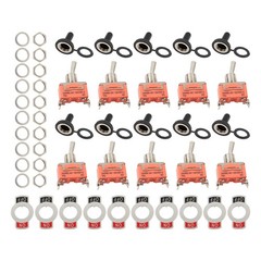 10x Waterproof Heavy Duty Toggle Switch ON/OFF 2 Terminal Car Boat SPST 15A 250V