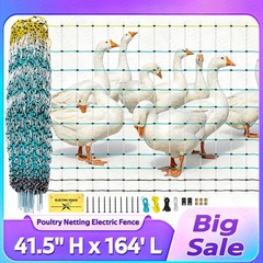 41.5″H x 164’L Electric Poultry Netting Fence Fit for Chicken,Duck,Goose&Turkey