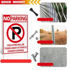 Anley No Parking Sign Rust-Free Weatherproof Aluminum Warning Sign 14×10 In