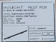 INSIGHT LIGHTING PCM PILOT-COVE LINEAR LED FIXTURE, 110-277V, 4000K, 28w, 48″