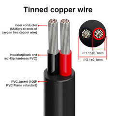 24 Gauge 2 Conductor Electrical Wire 25 FT UL2464 Core Cable 24AWG Electrical Wi