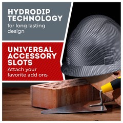 Full Brim Hard Hat, Padded, Black Carbon Fiber, OSHA Type 1 Class E – Non-Vented