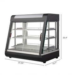 ROVSUN 26″ 3 Tiers Commercial Heat Food Pizza Warmer Display Cases 86 – 185℉ New