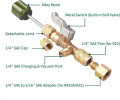 Valve Core Removal Installer Tool for HVAC VCRT-1, AC Schrader Valve Tool with D