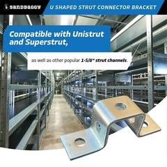 Sandbaggy Galvanized U Shaped Strut Connector Bracket – 5 Hole