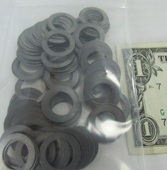 100 Thin Full Hardened Steel Arbor Shim Washers 3/4″ OD x 1/2″ ID x .020″ Thick