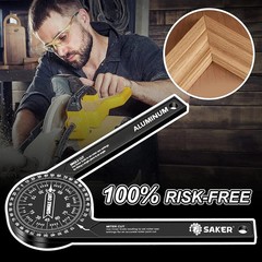 Saker Miter Saw Protractor|7-Inch Aluminum Protractor Angle Finder Featuring Pre