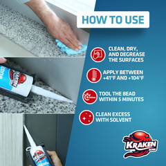 Kraken Bond RTV Silicone Caulk Clear ( 24×10.1 | Waterproof Caulk 24 Pack