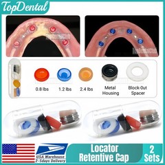 USA 2Kit Dental Overdenture Locator Abutments Retention Caps Implant Insert Tool
