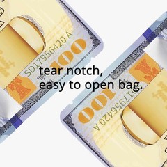 100Pcs 3.5g Mylar Bags US Dollar Print Zipper Seal Food Grade Storage Pouches