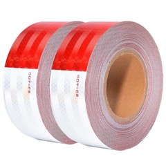 DOT-C2 Reflective Tape 2 Inch x 200 Feet Red White Reflective Tape Outdoor Wa…
