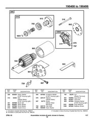 8HP GASOLINE ENGINE SERVICE PARTS MANUAL FITS B & S 190400-190499