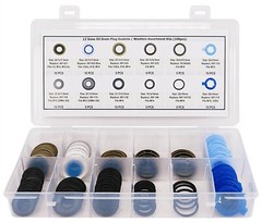 100Pcs 12 Types Metal Rubber Master Oil Drain Plug Gasket Assortment Kit Repl