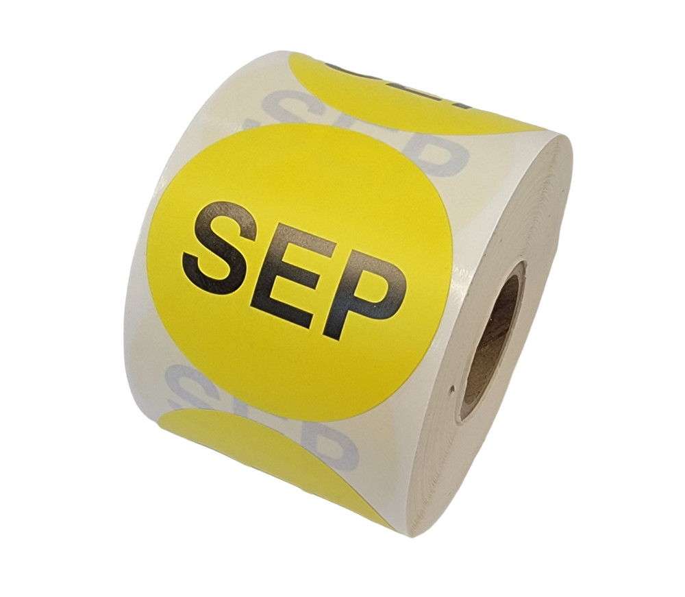 Month – September Labels Inventory Months Adhesive Stickers 2″ Round, 500 PCS