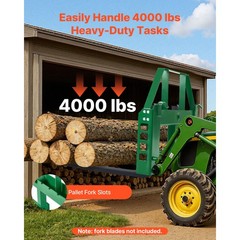Uimoso Skid Steer Pallet Frame w/Hitch Receiver & Spear Sleeves for John Deere