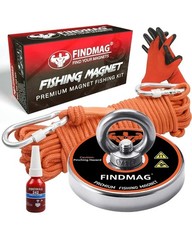 FINDMAG Fishing Magnet Kit 600 LBS Pulling Force, Super Strong Magnet Kit for…