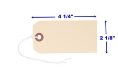 100 Manila 4 1/4″ x 2 1/8″ Size 4 Inventory Merchandise Price Tags with String