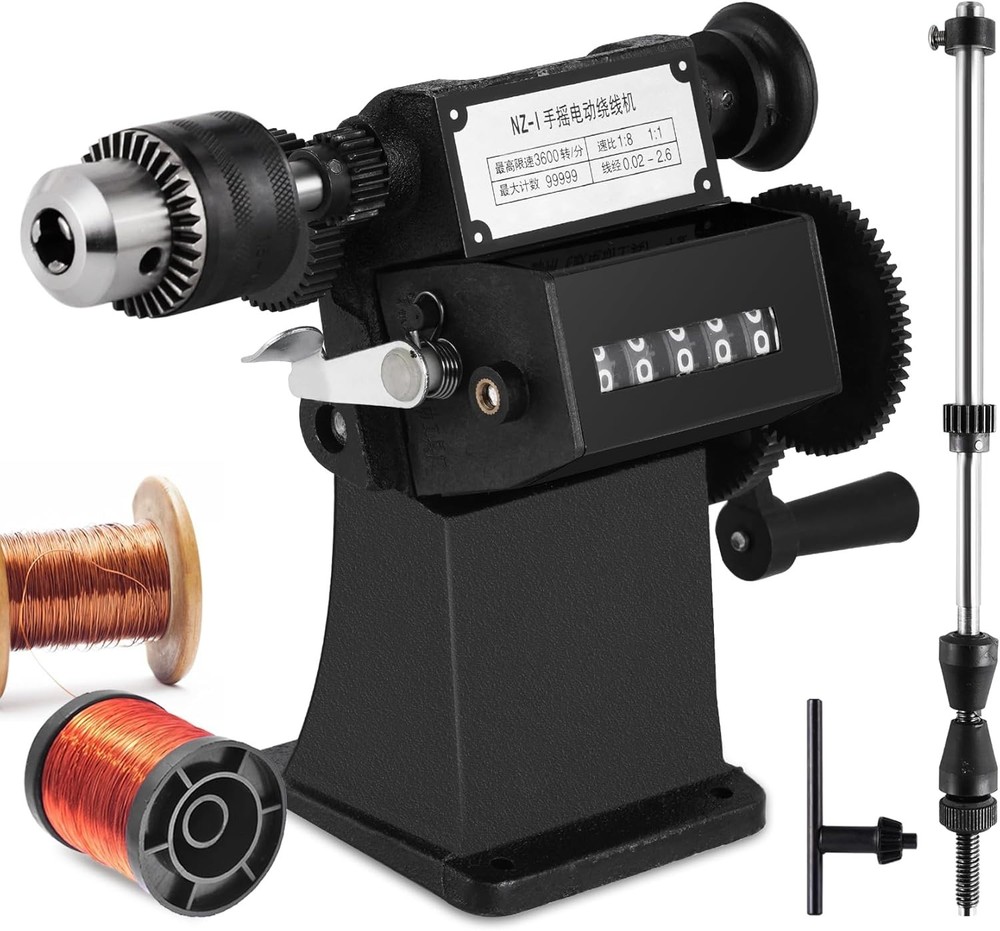 Manual Coil Winding Machine 1/16-1/2 Hand Coil Winder Counter Guitar Pickup Tool