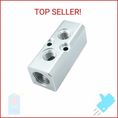 Litoexpe 2 Way Pneumatic Manifold Air Distribution Block, G1/2 Supply Port, G1/4