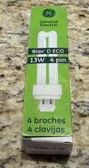 GE BIAX D ECO 13W 4-PIN FLUORESCENT LIGHT BULB G24q-1 BASE