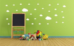 White Cloud Wall Decal Clouds (28 Decals) | Easy to Peel Easy to Stick + Safe…