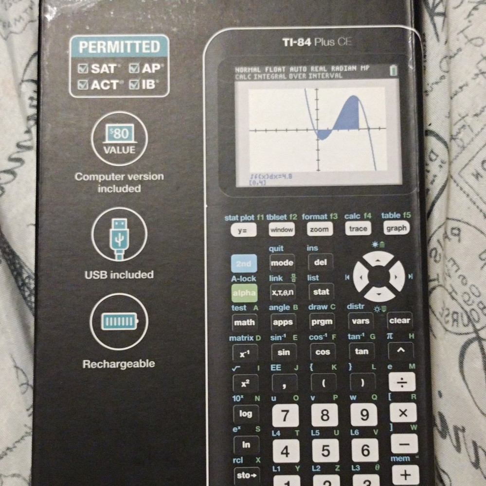 Texas Instruments TI-84 Plus CE Color Graphing Calculator Rechargeable USB