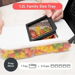 Fullstar Core Vegetable Chopper – Chop and Slice Lid – 6-in-1, White/Black