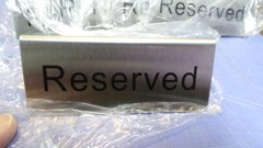 6 – Update International RES-5/SS Reserved Table Sign – Black Lettering 2″ x 4-3