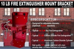10 LB Dry Fire 5 LB Co2 Extinguisher Vehicle Bracket Universal 809 5.25″