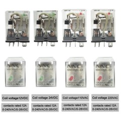 US Stock Power Relay 12A DPDT Coil 12V 24V 110V 220V LY2NJ 8Pin Plug-in + Socket