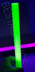 1” DIAMETER 12” INCH LONG CLEAR FLUORESCENT GREEN ACRYLIC PLEXIGLASS ROD 25.7mm