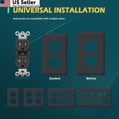 TOPELER Black Duplex Receptacle Outlet, Tamper-Resistant 20 Amp,