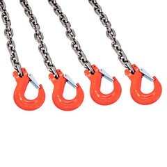 5/16″ Lifting Chain Sling G80 Spreader 4-Leg with Grab Hooks Tagged USA SALE!