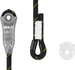 150Cm Black Safety Harness Lanyard Non Adjustable Dynamic Rope Energy Absorber