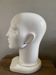 Vintage Plastic Abstract Adult Unisex Mannequin Heads Pair