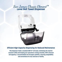Wall-Mounted Paper Towel Dispenser – Fits All Core Sizes, Lever Action, Black Pe