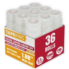 Heavy Duty Clear Packing Tape – 36 Rolls, 110 Yards Each, 1.88″ Wide, Strong Adh