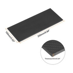 Carbon Fiber Sheet 250×100×6mm Matte Surface Twill Weave Panel Sheet