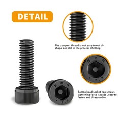 M5-0.8 x 50mm Socket Head Cap Screws, 12.9 Grade Alloy Steel, Black Oxide Fin…
