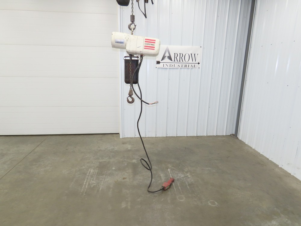 Coffing ELC 1/2 Ton 1000lbs Electric Chain Hoist 16 FPM 12′ Lift 230/460V 3PH
