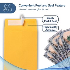 MOS 7 Gold Coin Envelopes 3.5 x 6.5 Inch 550 Pack — Self-Seal Yellow Money En…