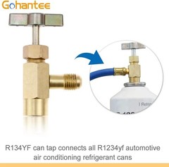 R1234yf Can Tap Adapter Fitting Kits, 1/4 SAE to 1/2 Acme LH Can Bottle Tap O…