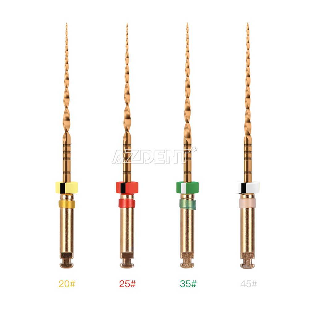 Dental Endo Files Reciprocating Niti Rotary Primary Gold Endodontic Files 25mm