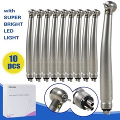 10 x US Ship Denshine 4 Hole Dental LED High Speed Handpiece E-generator Turbine