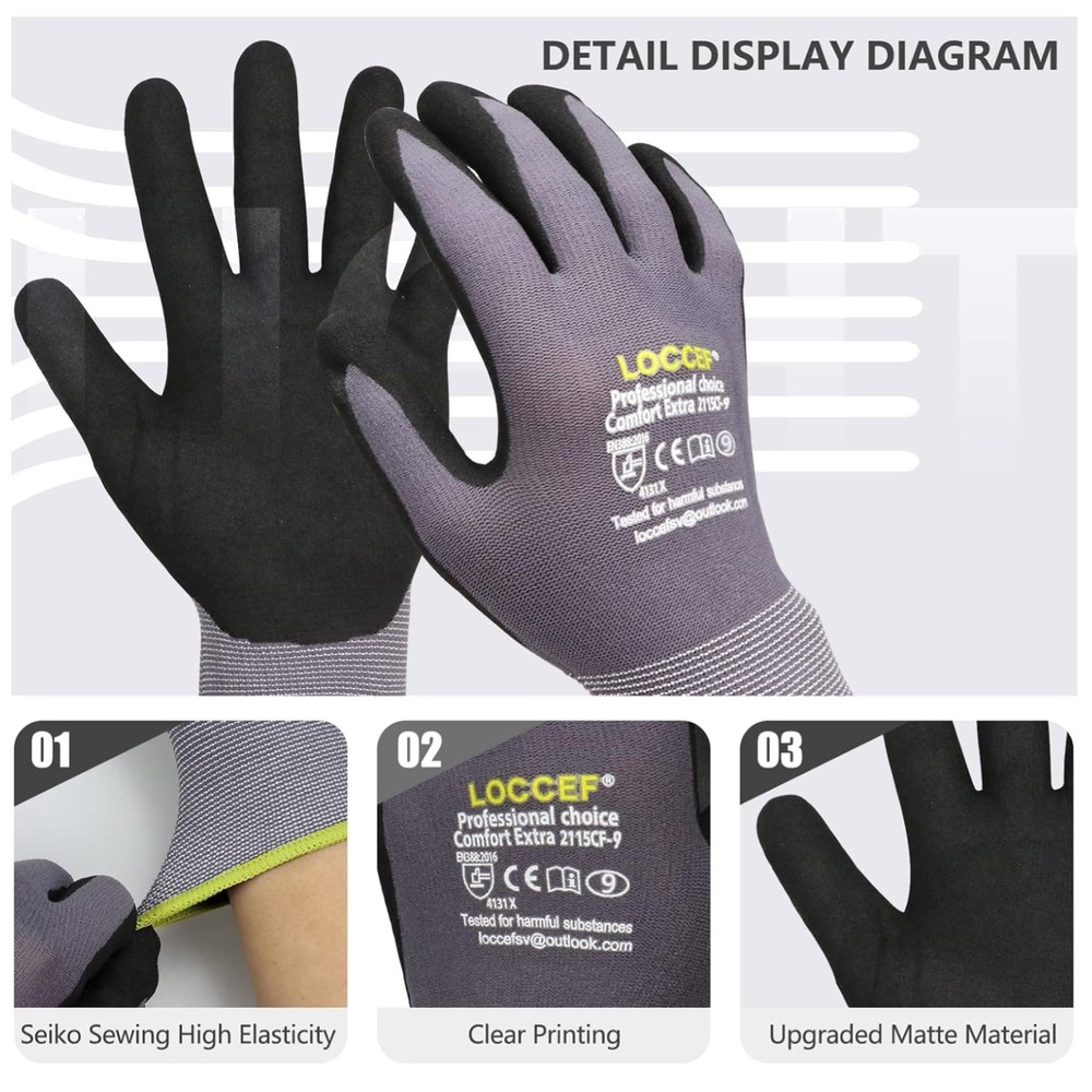 Water Repellent Nitrile Coated Gloves – 6 Pairs